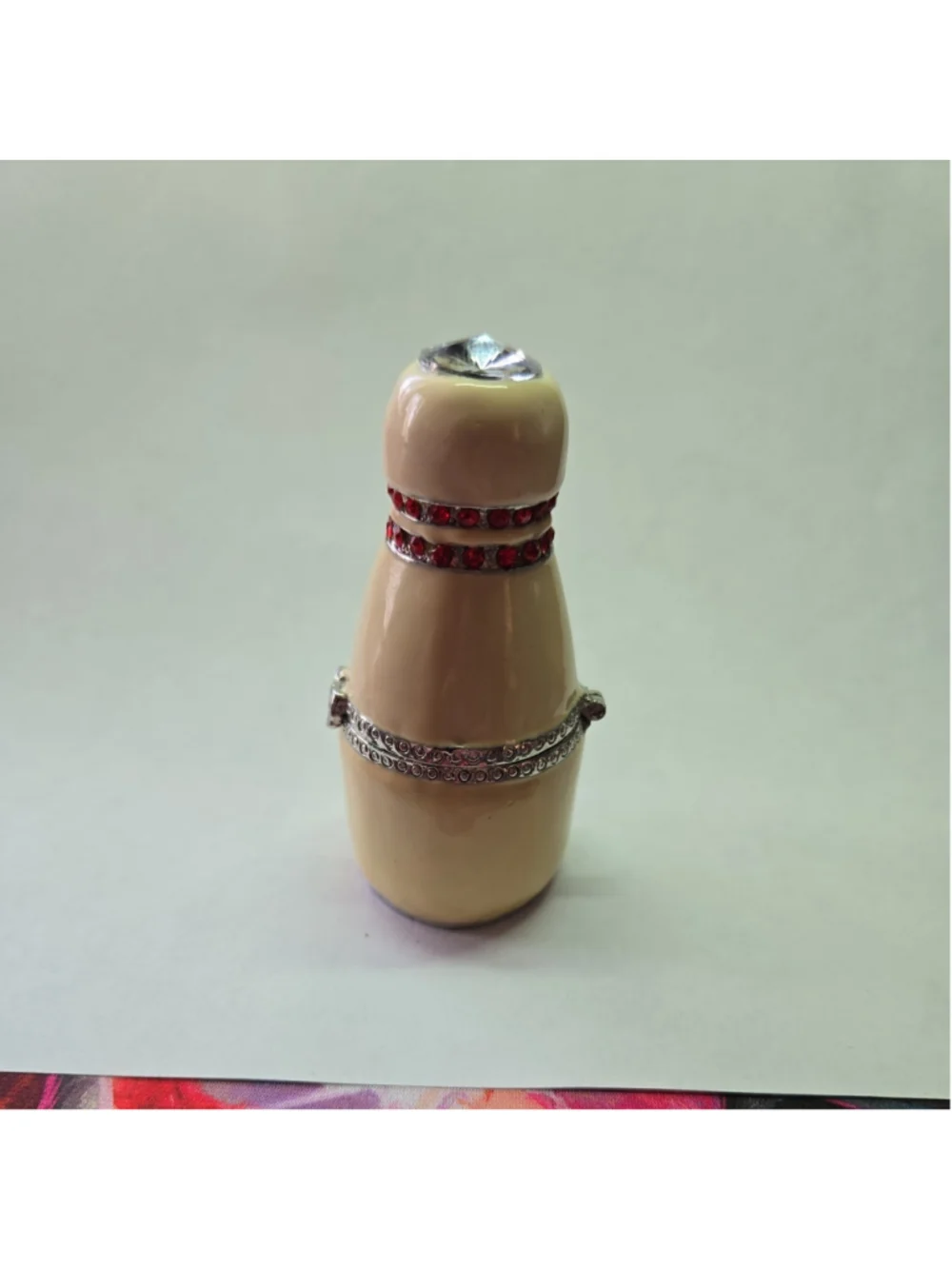 Objet d'art  #114 Strike Bowling Pin Box enamel Art Form Jeweled used